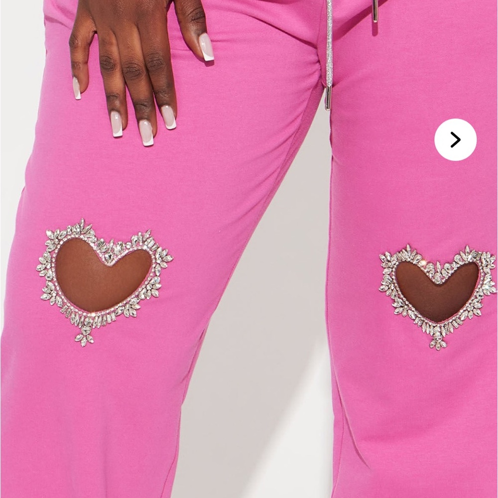 Bubble gum pink size small women’s heart cut out jogger set! - Picture 3 of 3